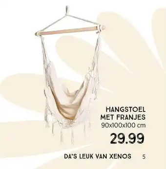 Xenos Hangstoel Met Franjes 90x100x100 Cm aanbieding