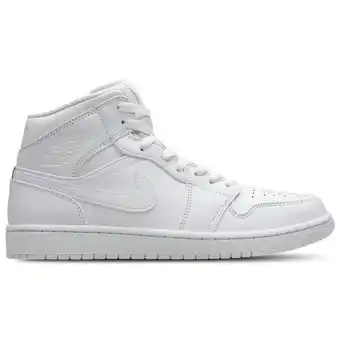 Foot Locker Jordan Aj1 Mid Heren Schoenen - Wit - Maat: 41 - Leer, Synthetisch - Foot Locker aanbieding