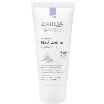 Holland & Barrett Zarqa Nachtcrème Hydra Plus Sensitive - 50ml aanbieding