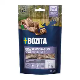 Zooplus Voordeelpakket: 2x70g Bozita Meaty Bites Venison Eend hondensnacks aanbieding