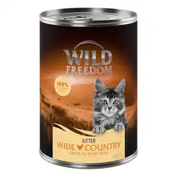 Zooplus Wild Freedom Kitten, graanvrije receptuur 6 x 400 g – Wide Country – Kalf & Kip aanbieding
