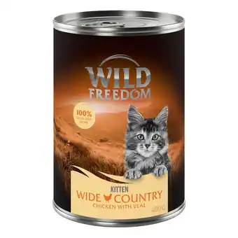 Zooplus Wild Freedom Kitten, graanvrije receptuur 6 x 400 g – Wide Country – Kalf & Kip aanbieding