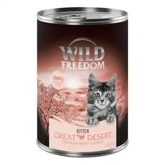 Zooplus Wild Freedom Kitten, graanvrije receptuur 6 x 400 g – Great Desert – Kalkoen & Kip aanbieding