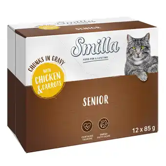 Zooplus 24 x 85 g Smilla Hapjes in Saus met Groenten - Senior mit met Kip en Wortelen aanbieding