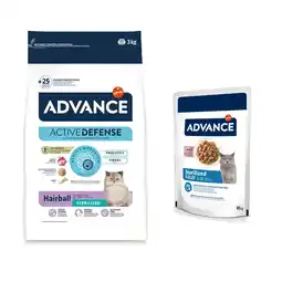 Zooplus 50% korting! 3 kg Advance droogvoer en 12 x 85 g Advance natvoer voor katten aanbieding