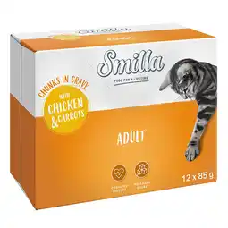Zooplus 24 x 85 g Smilla Hapjes in Saus met Groenten - Adult met Kip en Wortelen aanbieding