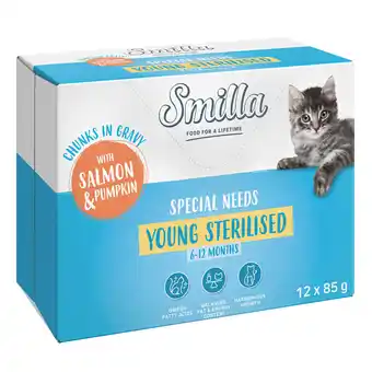 Zooplus 24 x 85 g Smilla Hapjes in Saus met Groenten - Young Sterilised et Zalm en Pompoen aanbieding