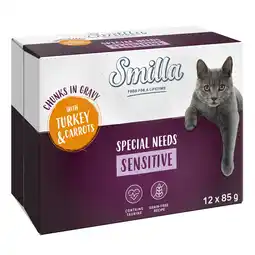 Zooplus 24 x 85 g Smilla Hapjes in Saus met Groenten - Sensitive met Kalkoen en Wortelen aanbieding