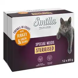 Zooplus 24 x 85 g Smilla Hapjes in Saus met Groenten - Sterilised met Kalkoen en Sperziebonen aanbieding
