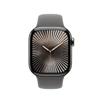 MediaMarkt APPLE Watch Series 10 GPS + Cellular 42mm Stone Grey Sport Band S/M Smartwatch Natural aanbieding