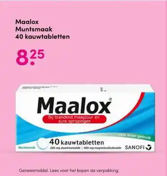 Drogisterij Visser Maalox Muntsmaak 40 Kauwtabletten aanbieding