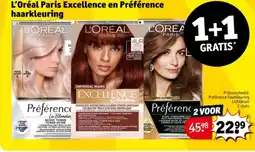 Kruidvat L'Oréal Paris Excellence en Préférence haarkleuring aanbieding