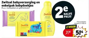 Kruidvat Zwitsal babyverzorging en enkelpak babydoekjes aanbieding