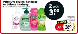 Kruidvat Palmolive douche, handzeep en Unicura handzeep aanbieding