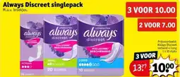 Kruidvat Always Discreet singlepack aanbieding