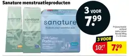 Kruidvat Sanature menstruatieproducten aanbieding