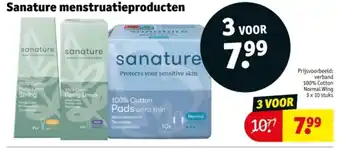 Kruidvat Sanature menstruatieproducten aanbieding