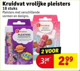 Kruidvat Kruidvat pleisters Sensitive Kruidvat vrolijke pleisters aanbieding