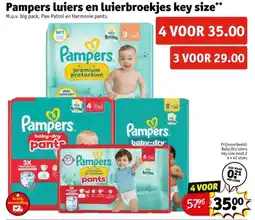 Kruidvat Pampers luiers en luierbroekjes key size aanbieding