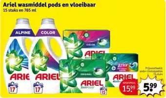 Kruidvat Ariel wasmiddel pods en vloeibaar aanbieding