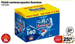 Kruidvat Finish vaatwascapsules Quantum aanbieding