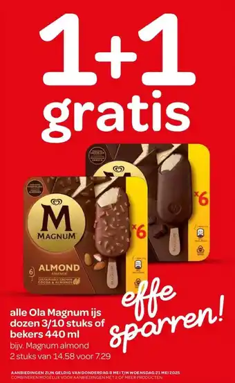 Spar alle Ola Magnum ijs aanbieding