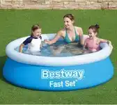 Bol.com Bestway-Fast-Set-Zwembad-opblaasbaar-rond-183x51-cm-blauw aanbieding