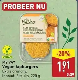 ALDI My vay Vegan Kipburgers aanbieding