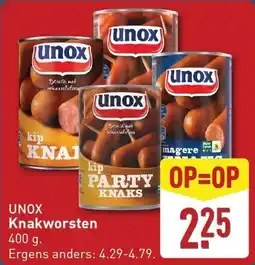 ALDI Unox Knakworsten aanbieding