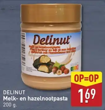 ALDI Delinut Melk en Hazelnootpasta aanbieding