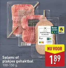 ALDI Salami of Plakjes Gehaktbal aanbieding