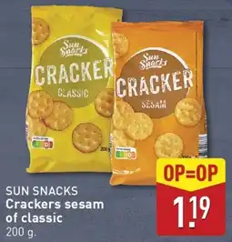 ALDI Sun Snacks Crackers Sesam of Classic aanbieding