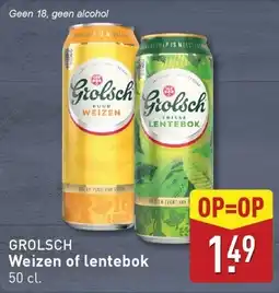 ALDI Grolsch Weizen of Lentebok aanbieding