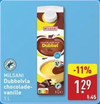 ALDI Milsani Dubbelvla Chocoladevanille aanbieding
