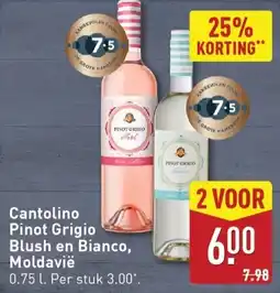 ALDI Cantolino Pinot Grigio Blush en Bianco, Moldavië aanbieding