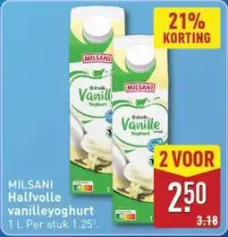 ALDI Milsani Halfvolle Vanilleyoghurt aanbieding