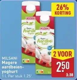 ALDI Milsani Magere Aardbeien Yoghurt aanbieding