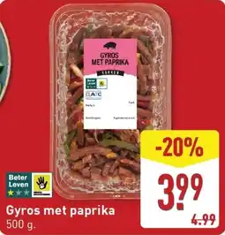 ALDI Gyros met paprika aanbieding