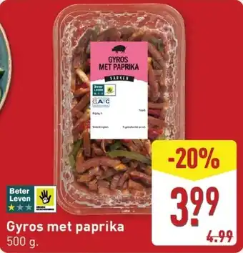 ALDI Gyros met paprika aanbieding