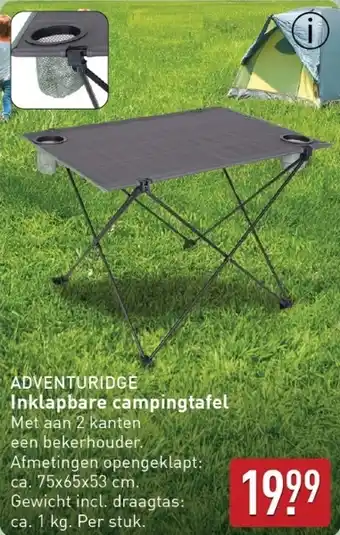 ALDI Adventuridge Inklapbare Campingtafel aanbieding