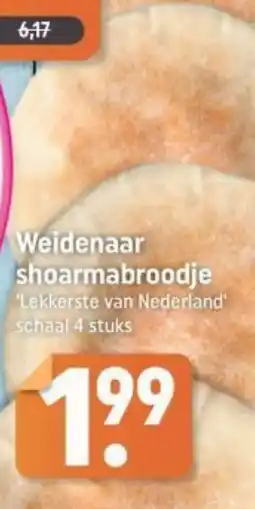 Dagwinkel Weidenaar shoarmabroodje aanbieding