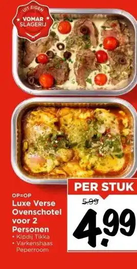 Vomar Voordeelmarkt Luxe Verse Ovenschotel voor 2 Personen aanbieding