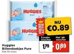 Vomar Voordeelmarkt Huggies Billendoekjes Pure aanbieding