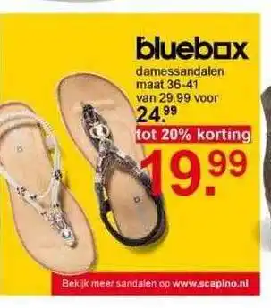 Scapino Bluebox Damessandalen 20% Korting aanbieding