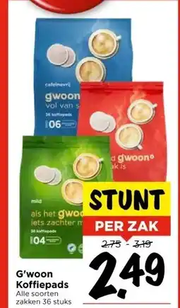 Vomar Voordeelmarkt G'woon Koffiepads aanbieding