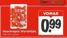 Vomar Voordeelmarkt Geschrapte Worteltjes aanbieding