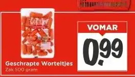 Vomar Voordeelmarkt Geschrapte Worteltjes aanbieding