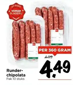 Vomar Voordeelmarkt Runder- chipolata aanbieding