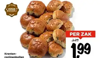 Vomar Voordeelmarkt Krenten- rozijnenbollen aanbieding