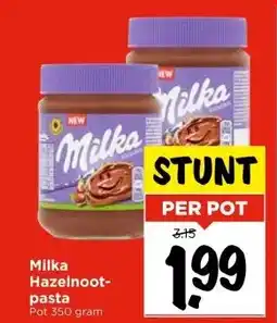 Vomar Voordeelmarkt Milka Hazelnoot- pasta aanbieding